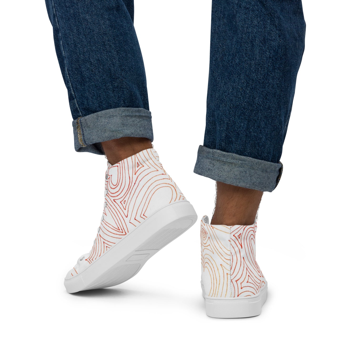 Hearts Adore men’s high top canvas shoes
