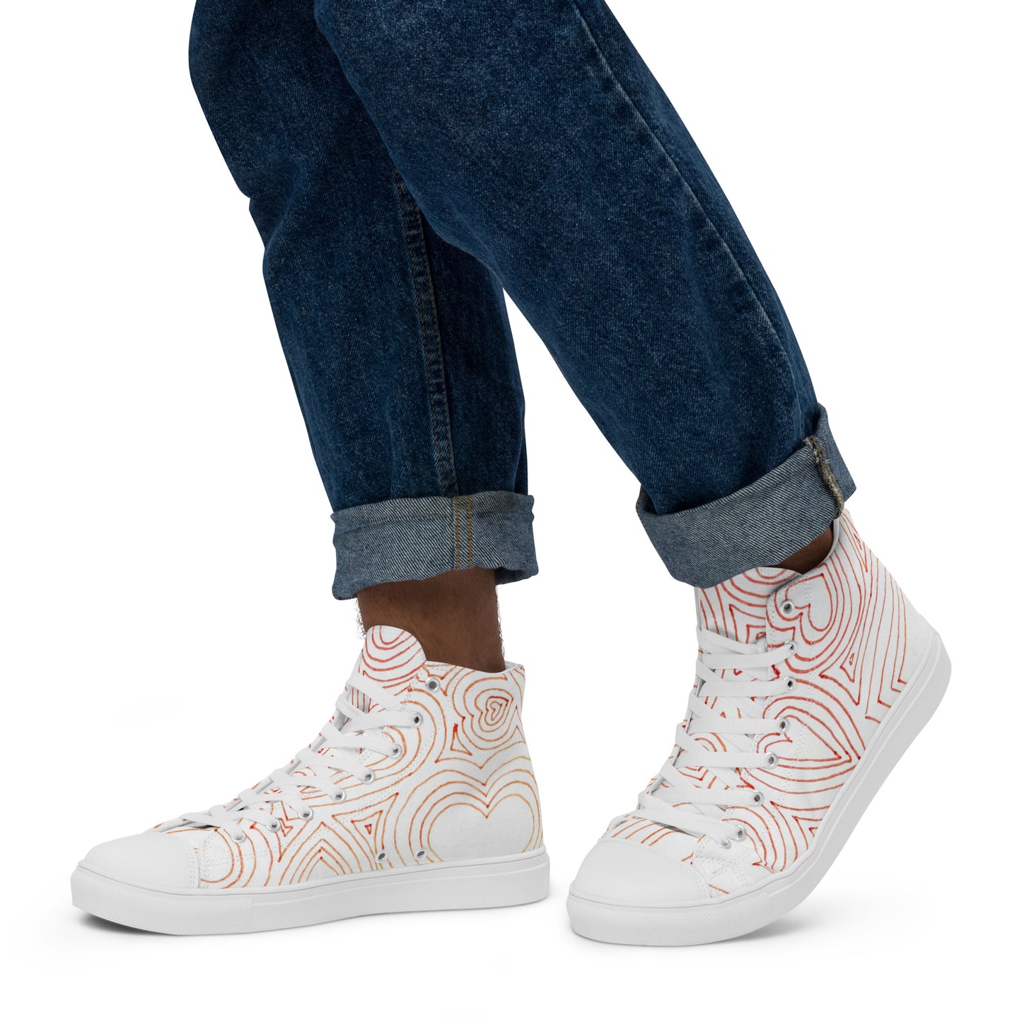 Hearts Adore men’s high top canvas shoes
