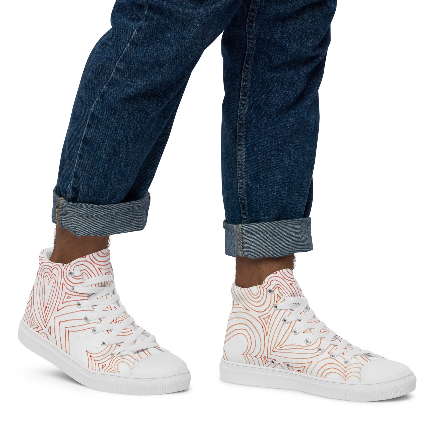 Hearts Adore men’s high top canvas shoes