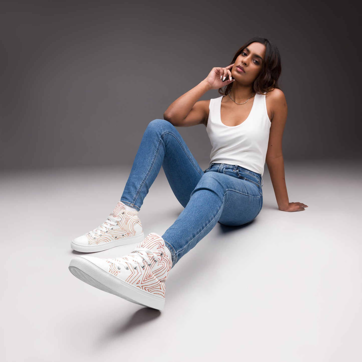 Hearts Adore women’s high top canvas shoes